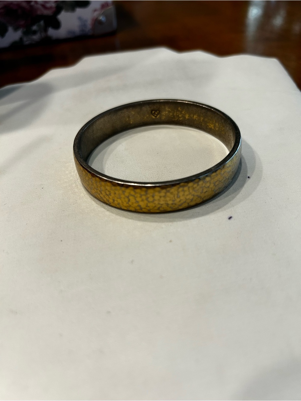 Brighton Davphin hammered gold Bangle Bracelet